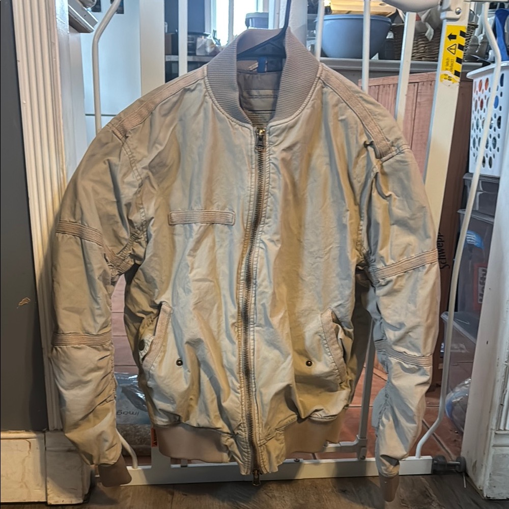 H&M Men's Beige Bomber Jacket